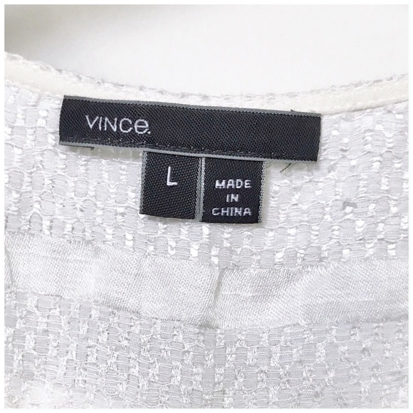 Vince Textured Sleeveless V-Neck Linen Blend Tunic‎ - Picture 3 of 4